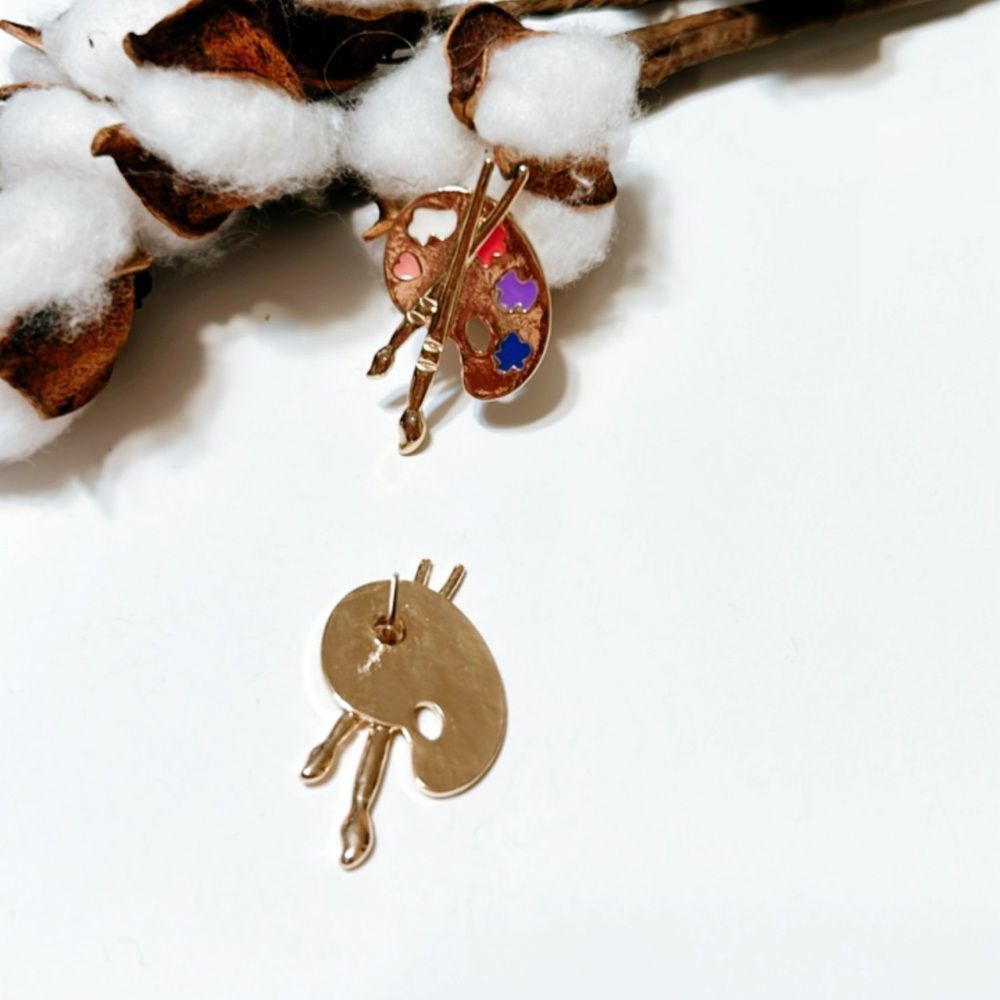 Paint pallet stud earrings N43 - Picture 3 of 5